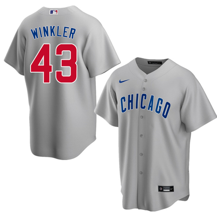 Nike Men #43 Dan Winkler Chicago Cubs Baseball Jerseys Sale-Gray